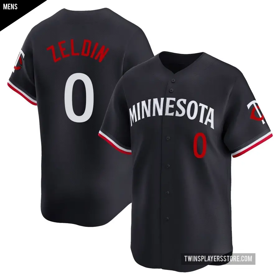 Men's Minnesota Twins ＃0 Brian Zeldin Limited Navy Alternate Jersey