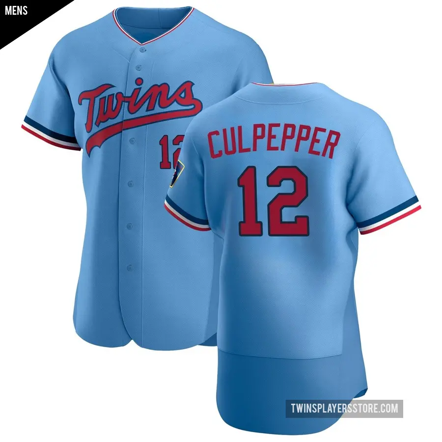 Men's Minnesota Twins ＃12 Kaelen Culpepper Authentic Light Blue Alternate Jersey