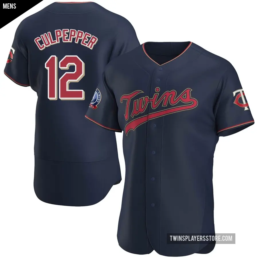 Men's Minnesota Twins ＃12 Kaelen Culpepper Authentic Navy Alternate 60th Season Team Jersey