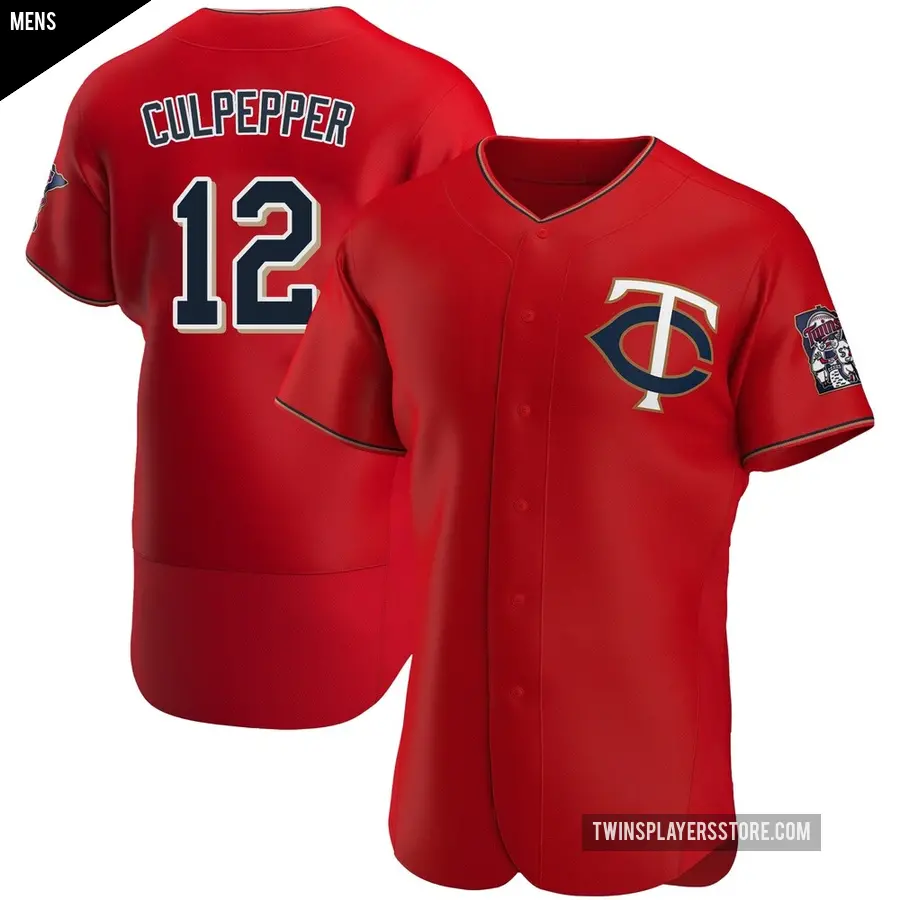 Men's Minnesota Twins ＃12 Kaelen Culpepper Authentic Red Alternate Jersey