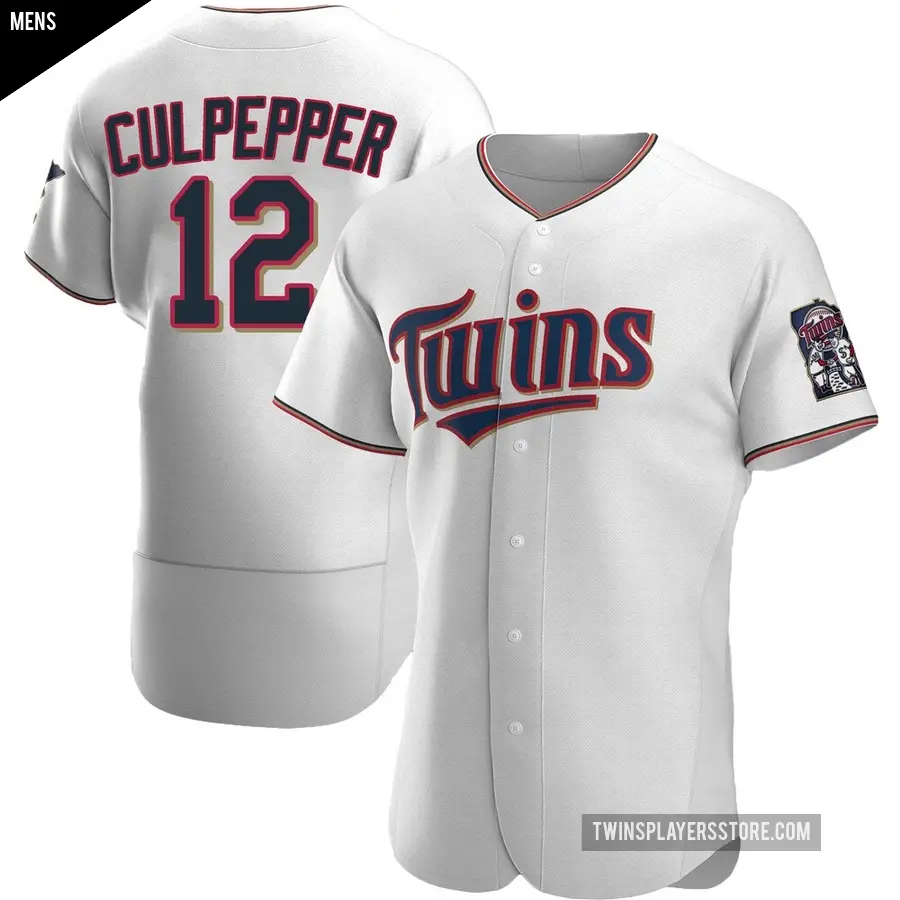 Men's Minnesota Twins ＃12 Kaelen Culpepper Authentic White Home Jersey