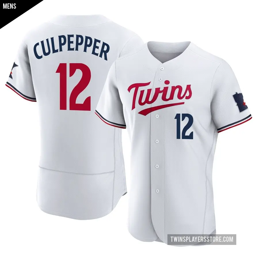 Men's Minnesota Twins ＃12 Kaelen Culpepper Authentic White Home Jersey