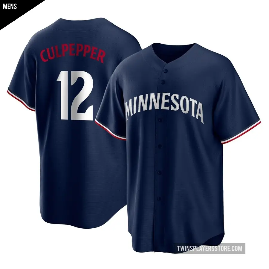 Men's Minnesota Twins ＃12 Kaelen Culpepper Replica Navy Alternate Jersey