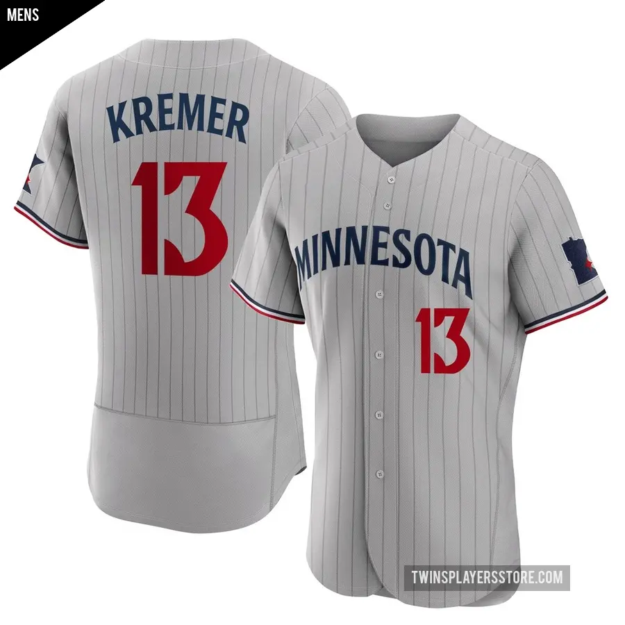 Men's Minnesota Twins ＃13 Dean Kremer Authentic Gray Road Jersey
