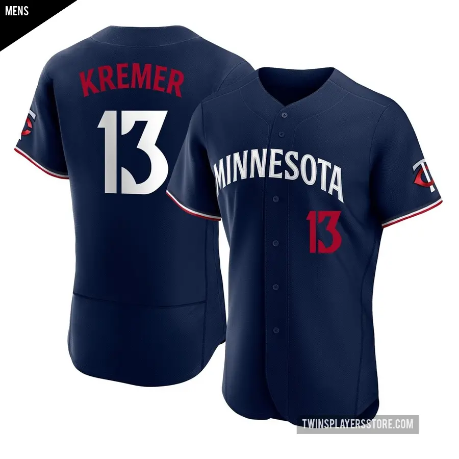Men's Minnesota Twins ＃13 Dean Kremer Authentic Navy Alternate Jersey