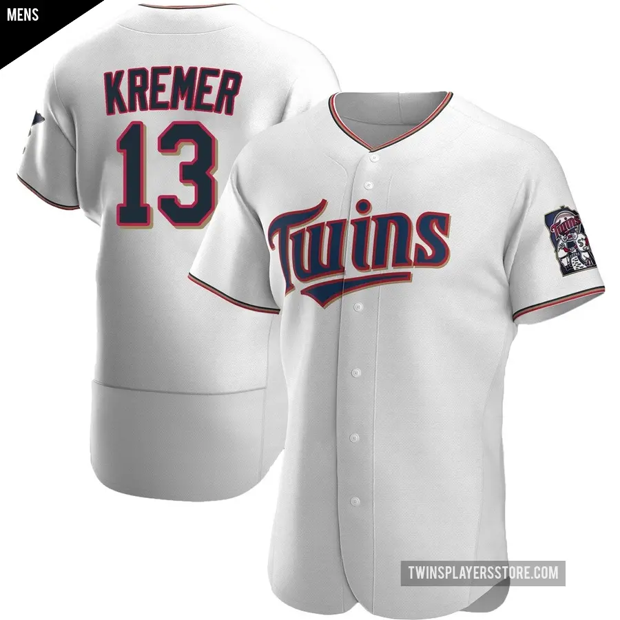 Men's Minnesota Twins ＃13 Dean Kremer Authentic White Home Jersey