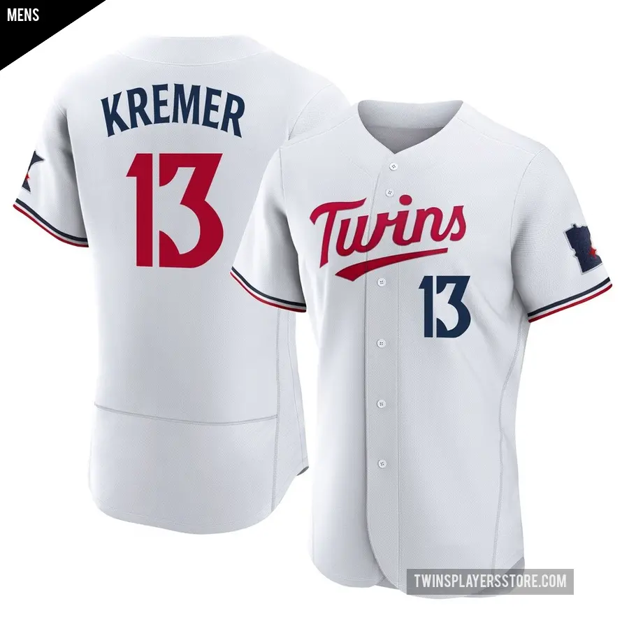 Men's Minnesota Twins ＃13 Dean Kremer Authentic White Home Jersey