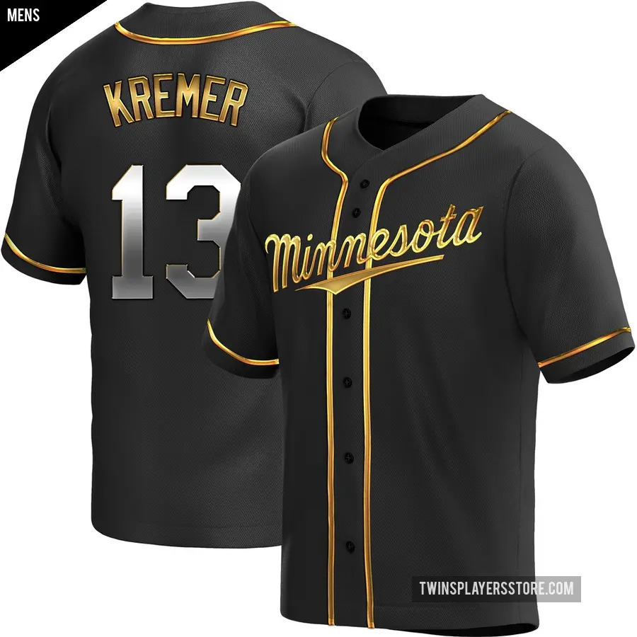 Men's Minnesota Twins ＃13 Dean Kremer Replica Gold Black en Alternate Jersey