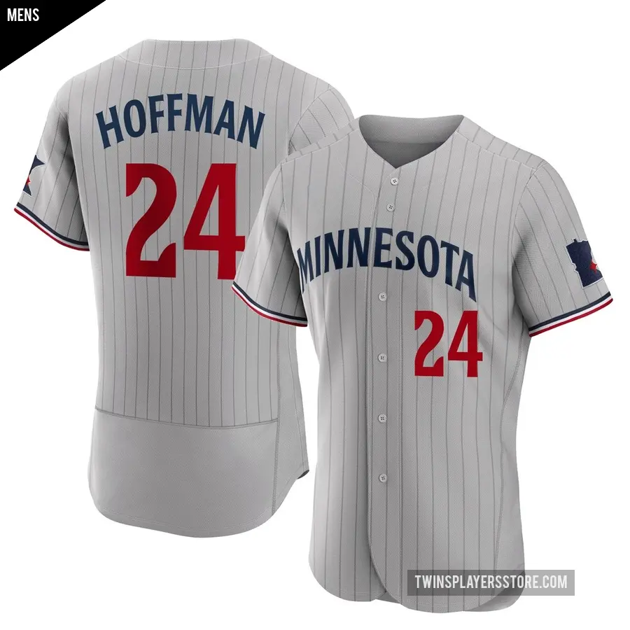 Men's Minnesota Twins ＃24 Jeff Hoffman Authentic Gray Road Jersey