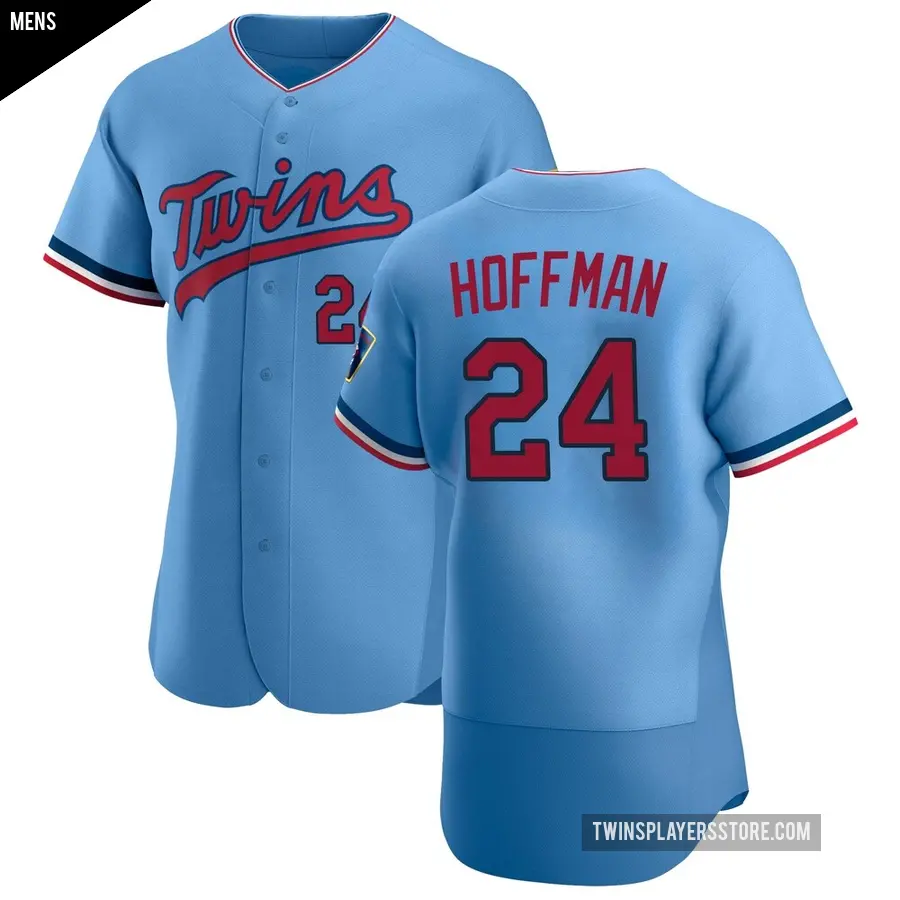 Men's Minnesota Twins ＃24 Jeff Hoffman Authentic Light Blue Alternate Jersey
