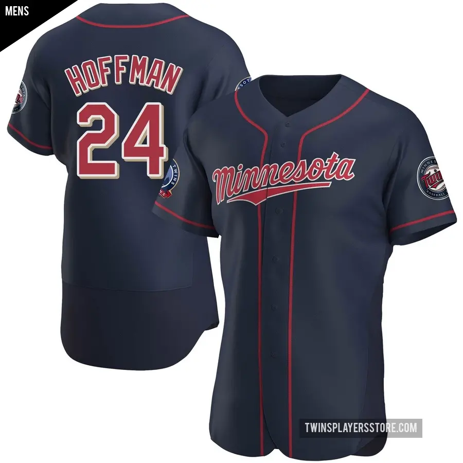 Men's Minnesota Twins ＃24 Jeff Hoffman Authentic Navy Alternate 60th Season Jersey