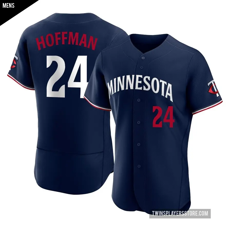 Men's Minnesota Twins ＃24 Jeff Hoffman Authentic Navy Alternate Jersey