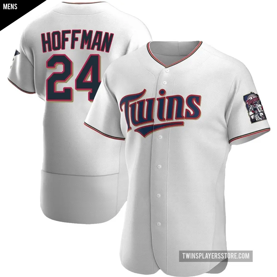 Men's Minnesota Twins ＃24 Jeff Hoffman Authentic White Home Jersey