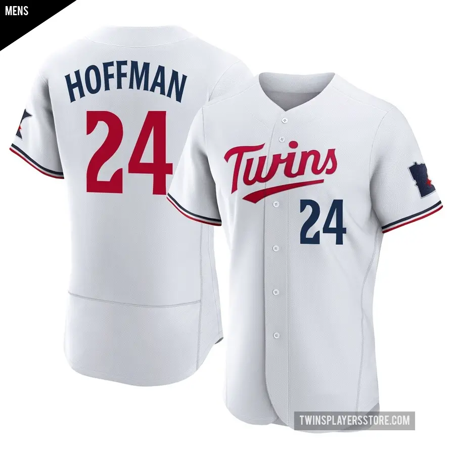 Men's Minnesota Twins ＃24 Jeff Hoffman Authentic White Home Jersey