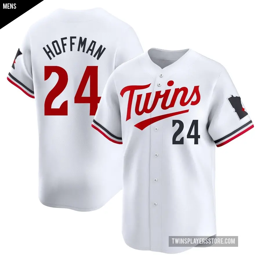 Men's Minnesota Twins ＃24 Jeff Hoffman Limited White Home Jersey