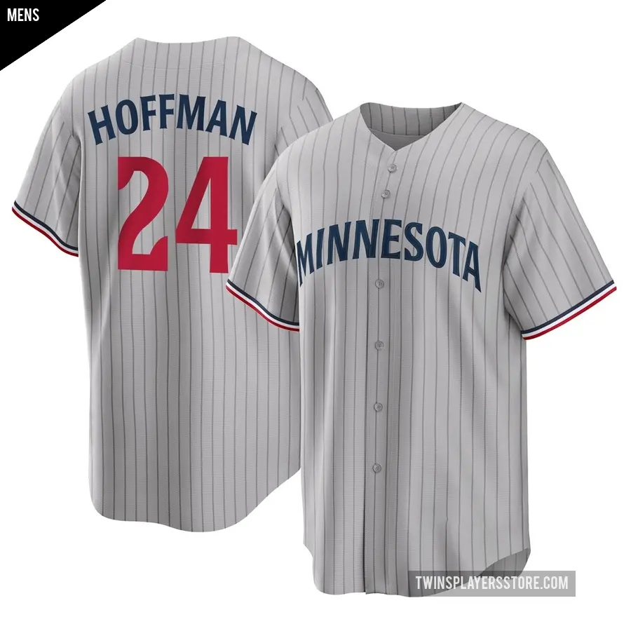Men's Minnesota Twins ＃24 Jeff Hoffman Replica Gray Road Jersey