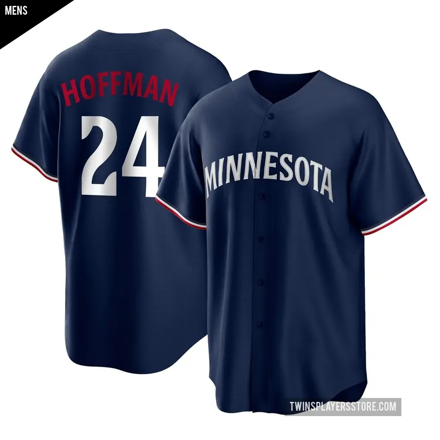 Men's Minnesota Twins ＃24 Jeff Hoffman Replica Navy Alternate Jersey