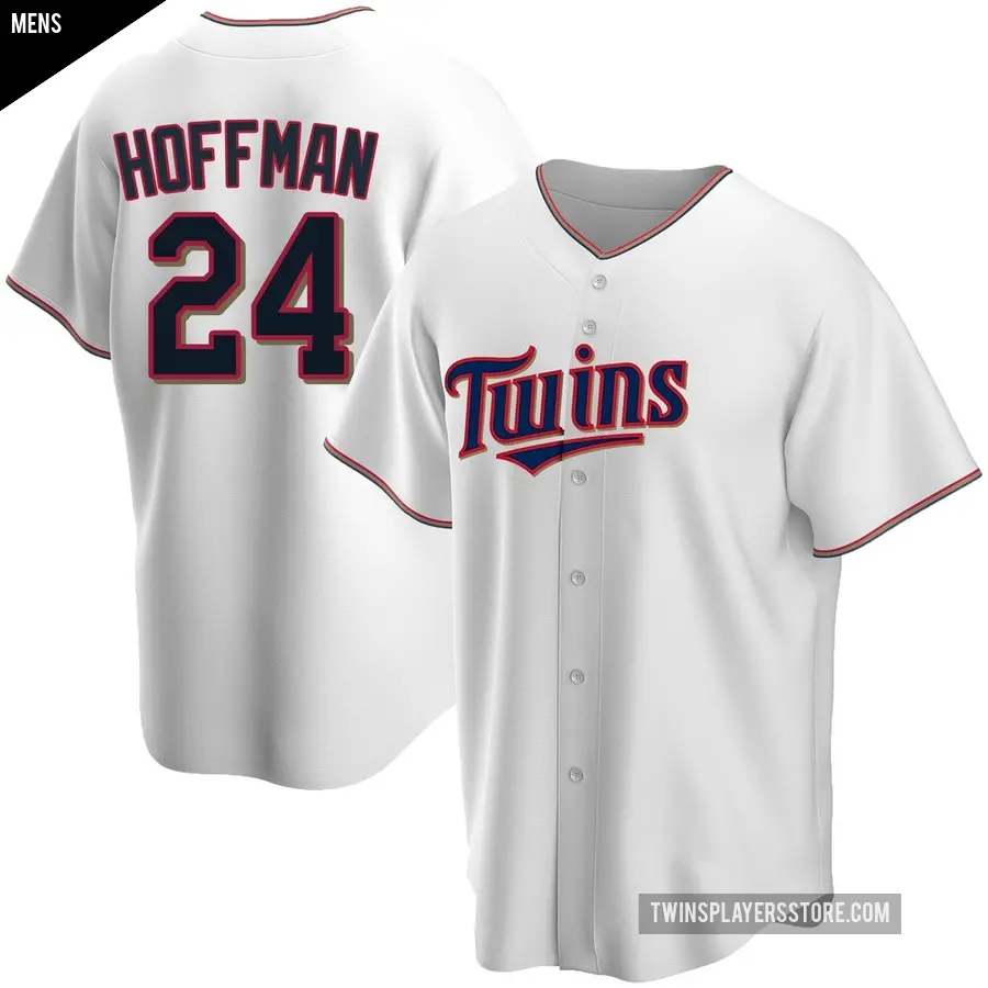 Men's Minnesota Twins ＃24 Jeff Hoffman Replica White Home Jersey