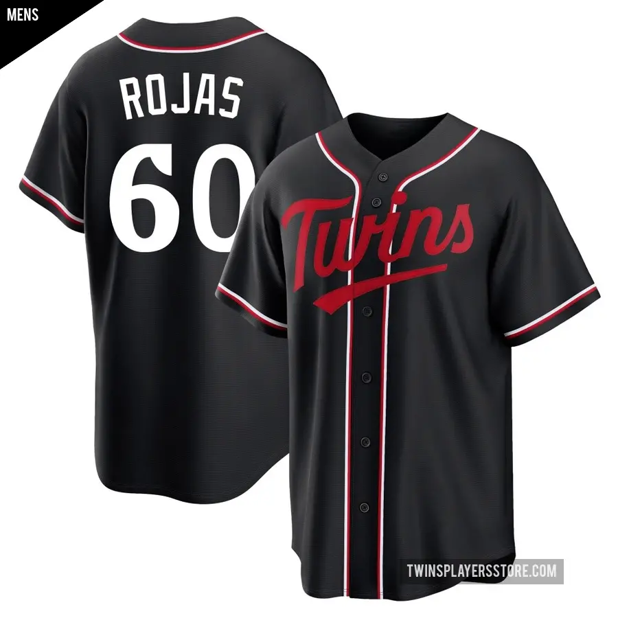 Men's Minnesota Twins ＃60 Kendry Rojas Replica Black Fashion Out Jersey