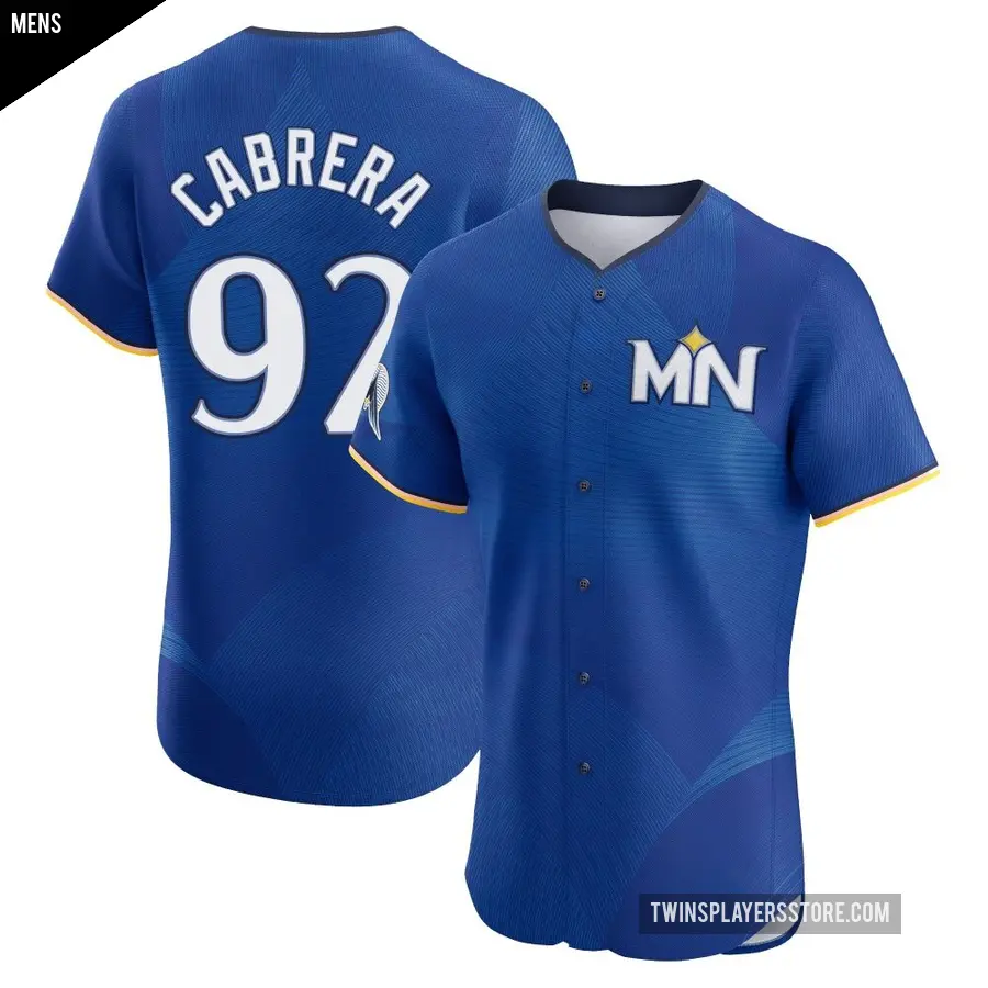 Men's Minnesota Twins ＃92 Genesis Cabrera Elite Royal 2024 City Connect Jersey