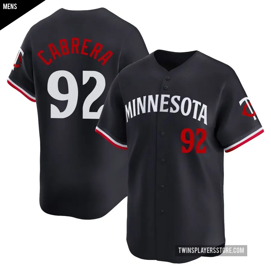 Men's Minnesota Twins ＃92 Genesis Cabrera Limited Navy Alternate Jersey