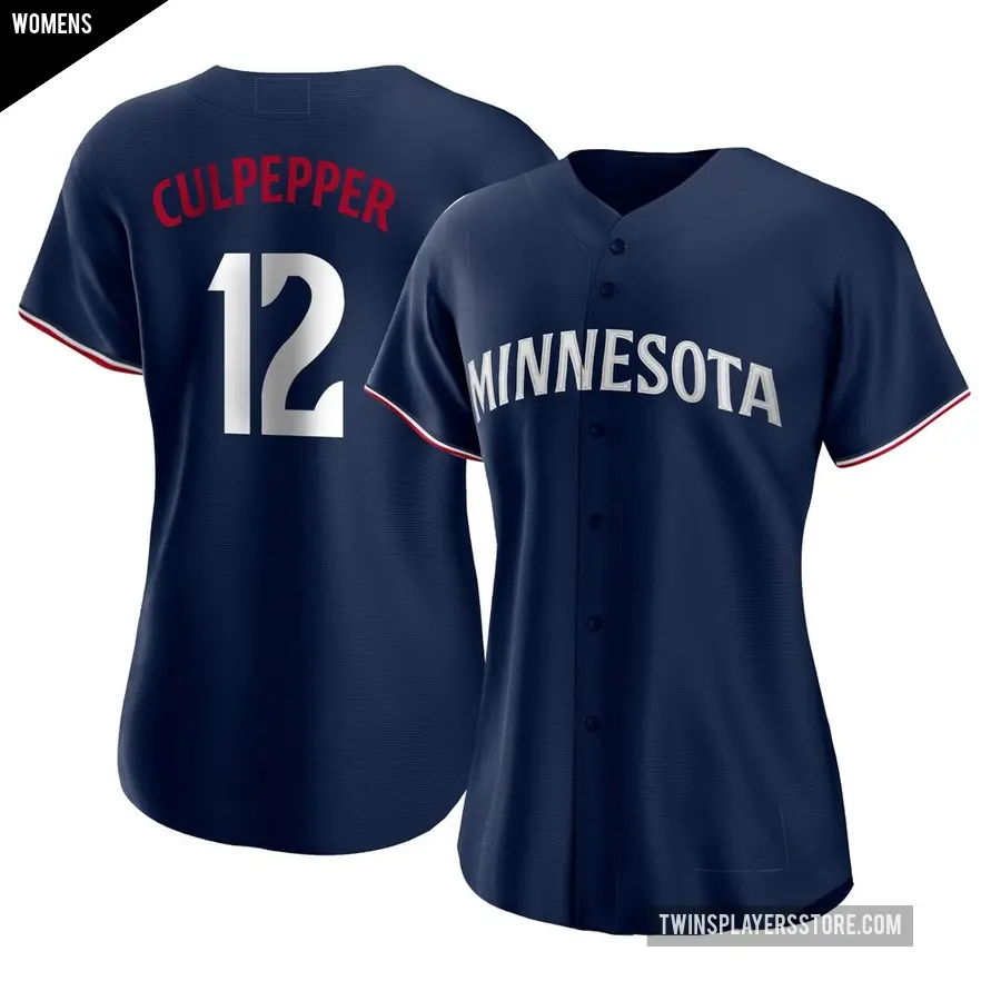 Women's Minnesota Twins ＃12 Kaelen Culpepper Authentic Navy Alternate Jersey