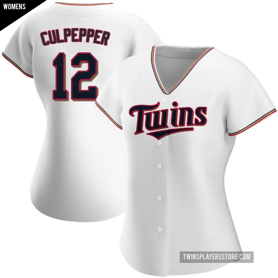 Women's Minnesota Twins ＃12 Kaelen Culpepper Authentic White Home Jersey