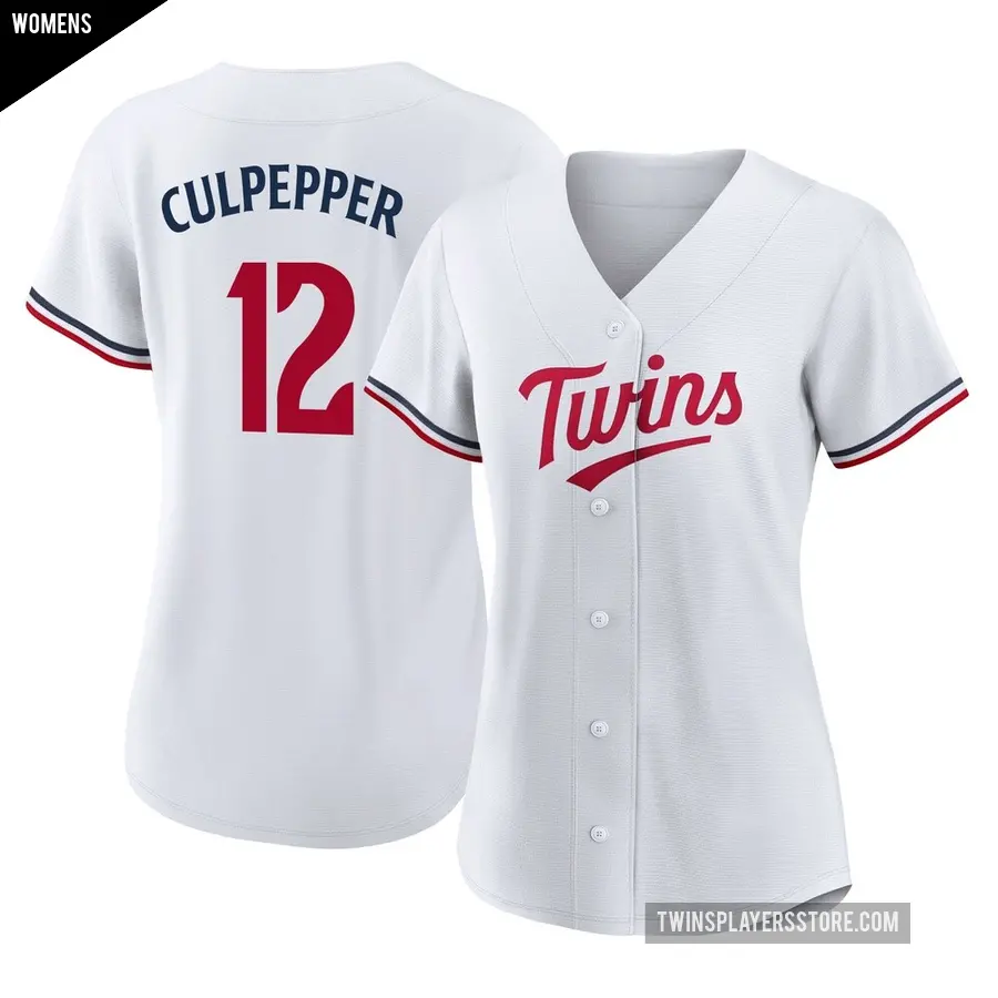 Women's Minnesota Twins ＃12 Kaelen Culpepper Authentic White Home Jersey