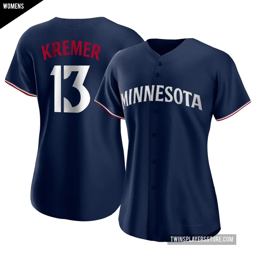 Women's Minnesota Twins ＃13 Dean Kremer Authentic Navy Alternate Jersey