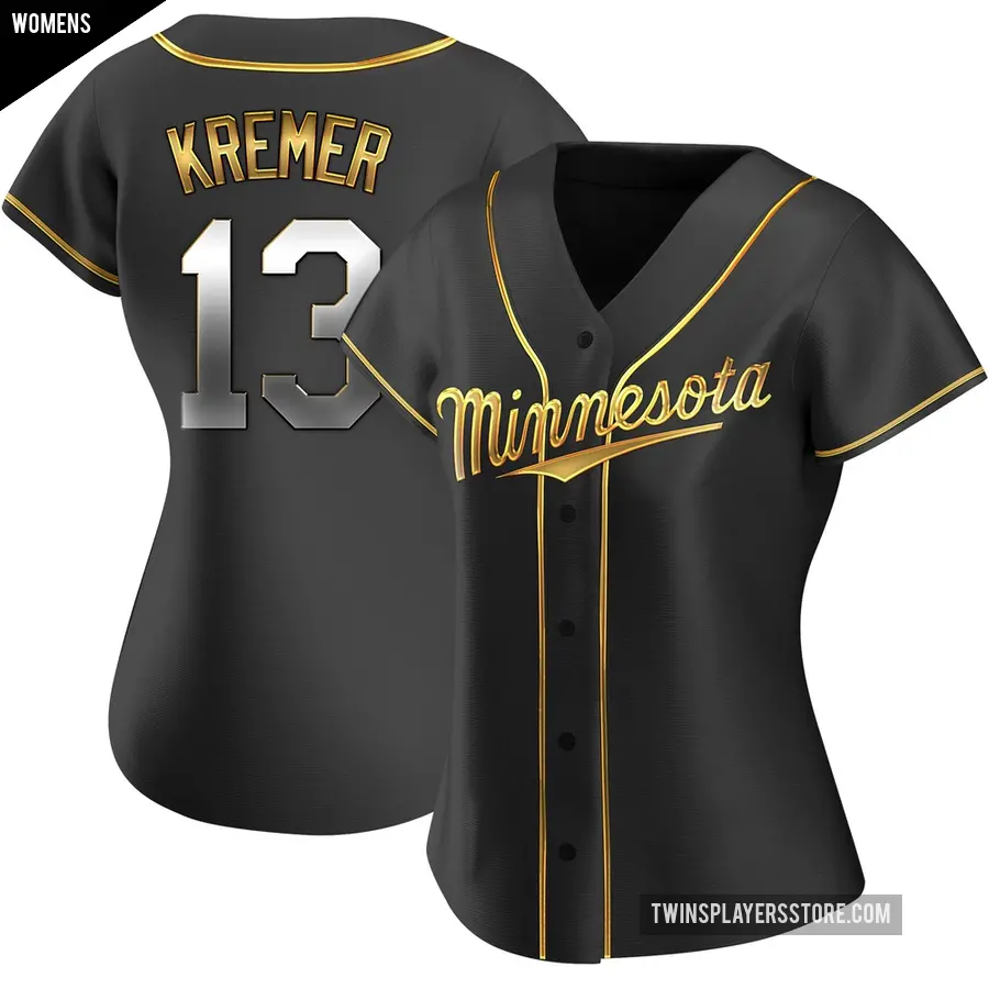 Women's Minnesota Twins ＃13 Dean Kremer Replica Gold Black en Alternate Jersey
