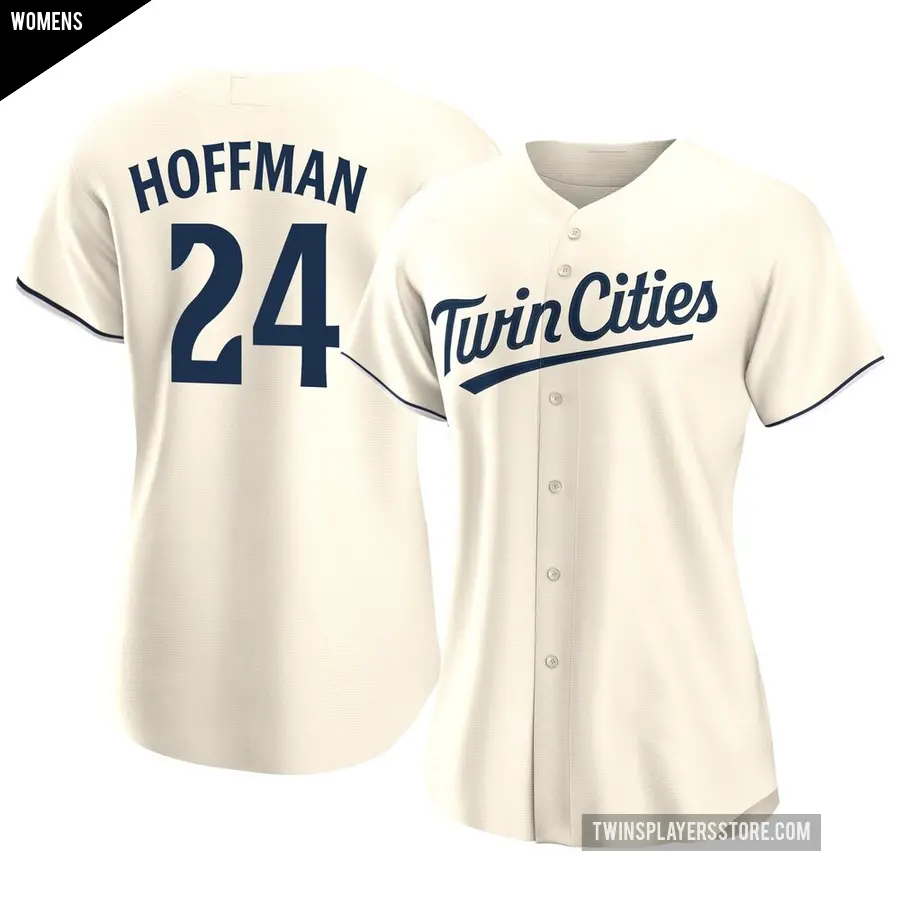Women's Minnesota Twins ＃24 Jeff Hoffman Authentic Cream Alternate Jersey