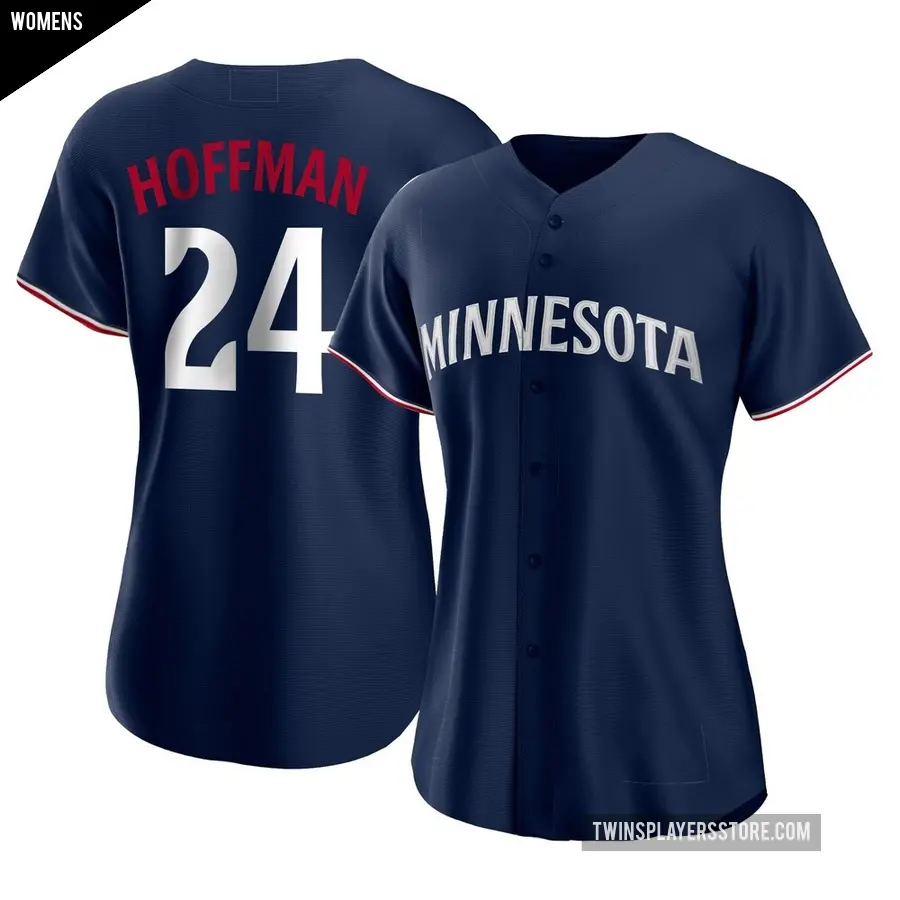 Women's Minnesota Twins ＃24 Jeff Hoffman Authentic Navy Alternate Jersey