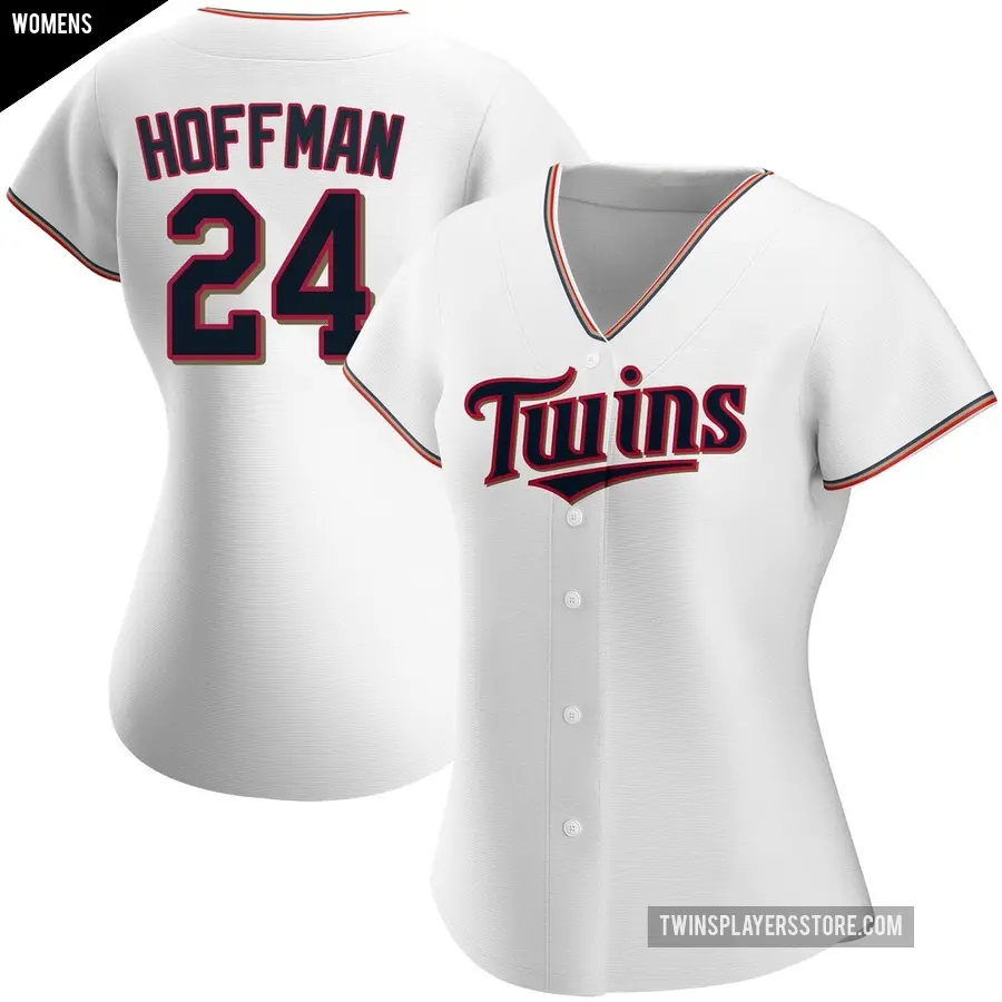 Women's Minnesota Twins ＃24 Jeff Hoffman Authentic White Home Jersey
