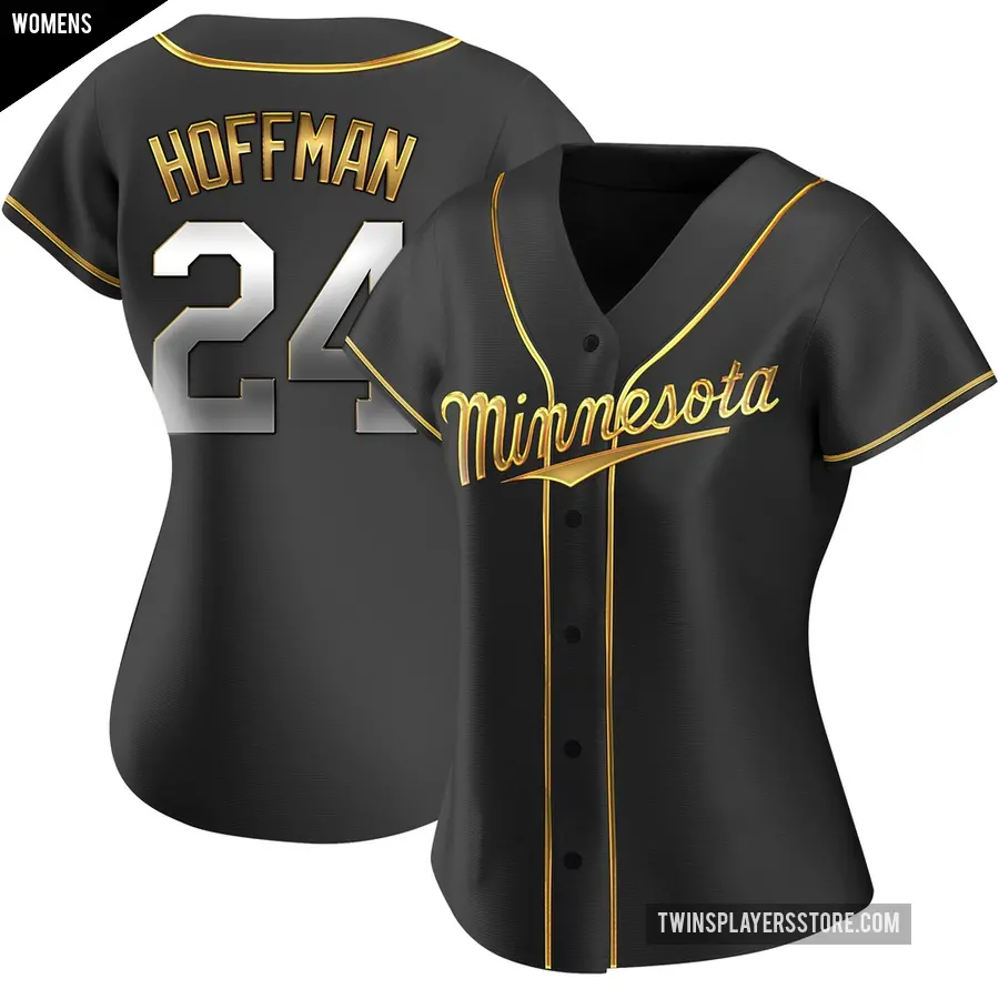 Women's Minnesota Twins ＃24 Jeff Hoffman Replica Gold Black en Alternate Jersey