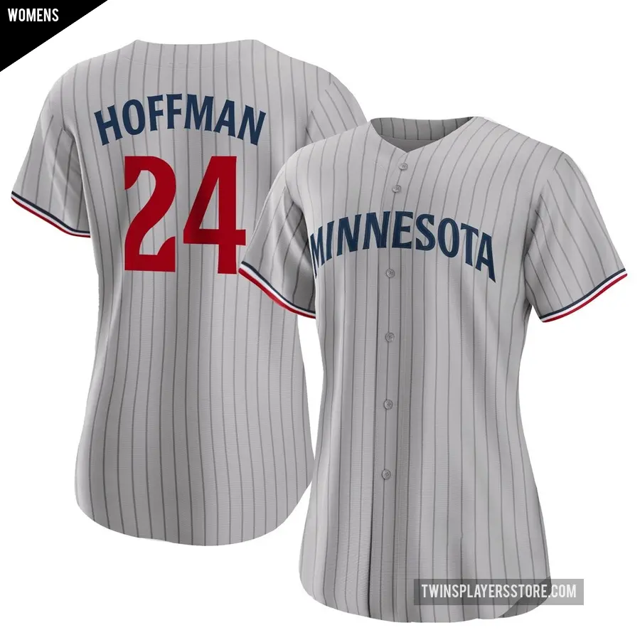 Women's Minnesota Twins ＃24 Jeff Hoffman Replica Gray Road Jersey