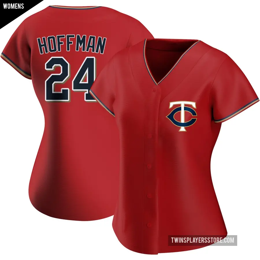 Women's Minnesota Twins ＃24 Jeff Hoffman Replica Red Alternate Jersey