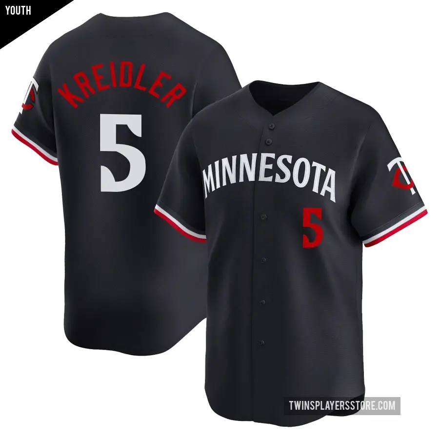 Youth Minnesota Twins ＃5 Ryan Kreidler Limited Navy Alternate Jersey