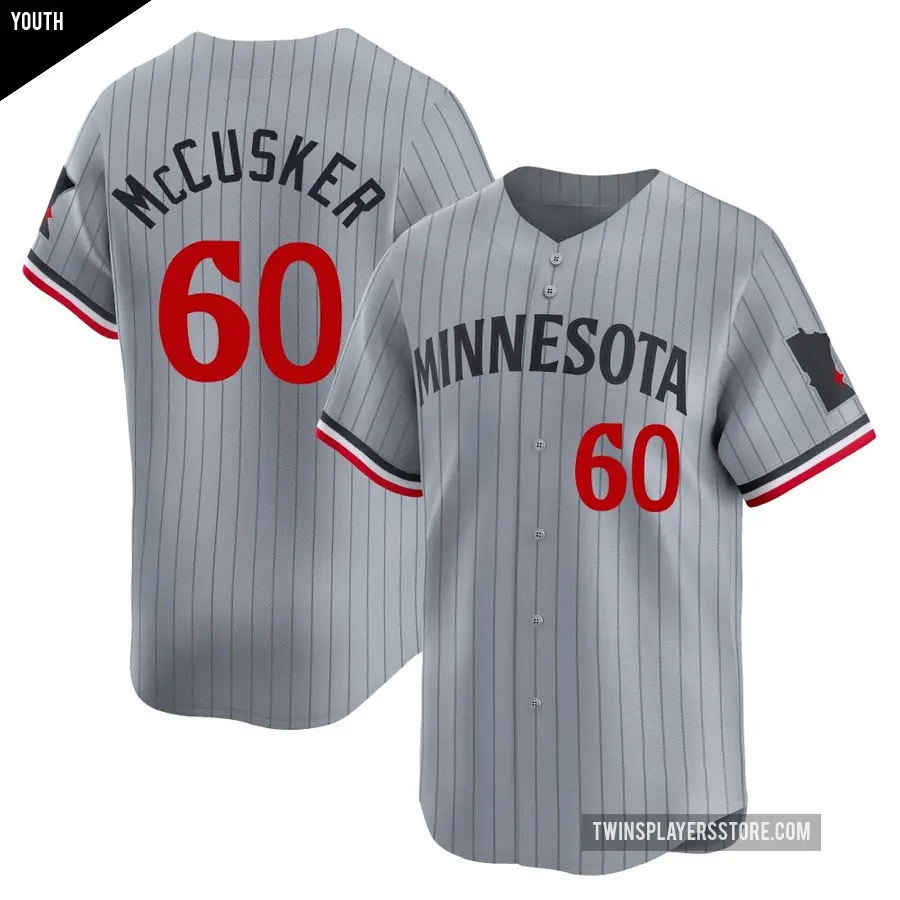 Youth Minnesota Twins ＃60 Carson McCusker Limited Gray Road Jersey