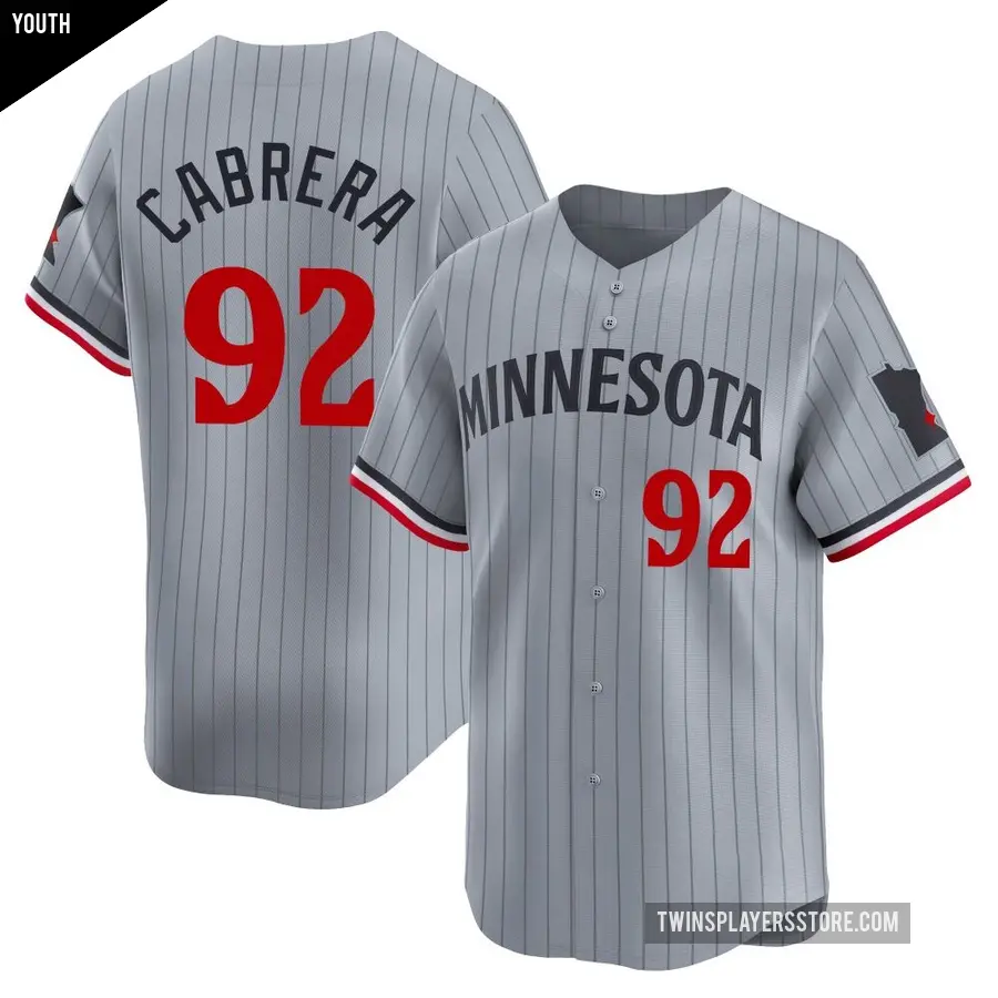 Youth Minnesota Twins ＃92 Genesis Cabrera Limited Gray Road Jersey