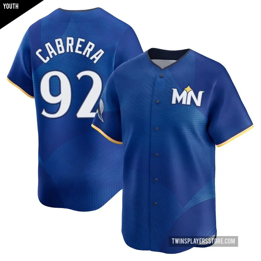 Youth Minnesota Twins ＃92 Genesis Cabrera Limited Royal 2024 City Connect Jersey